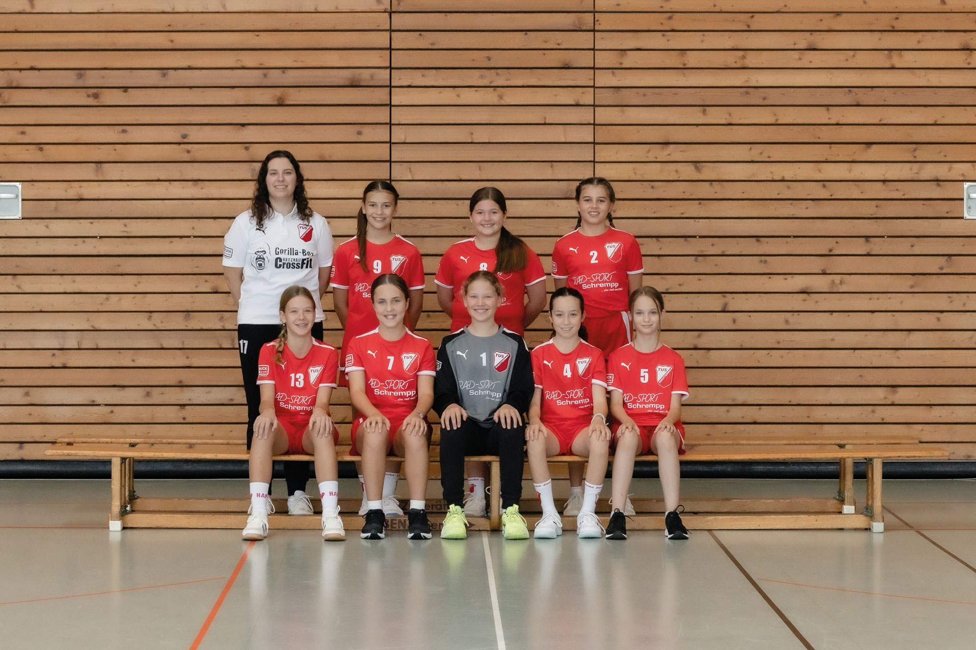 Mannschaftsbild D-Mädchen TuS Schutterwald - die roten Teufel der Ortenau - Saison 2025/26