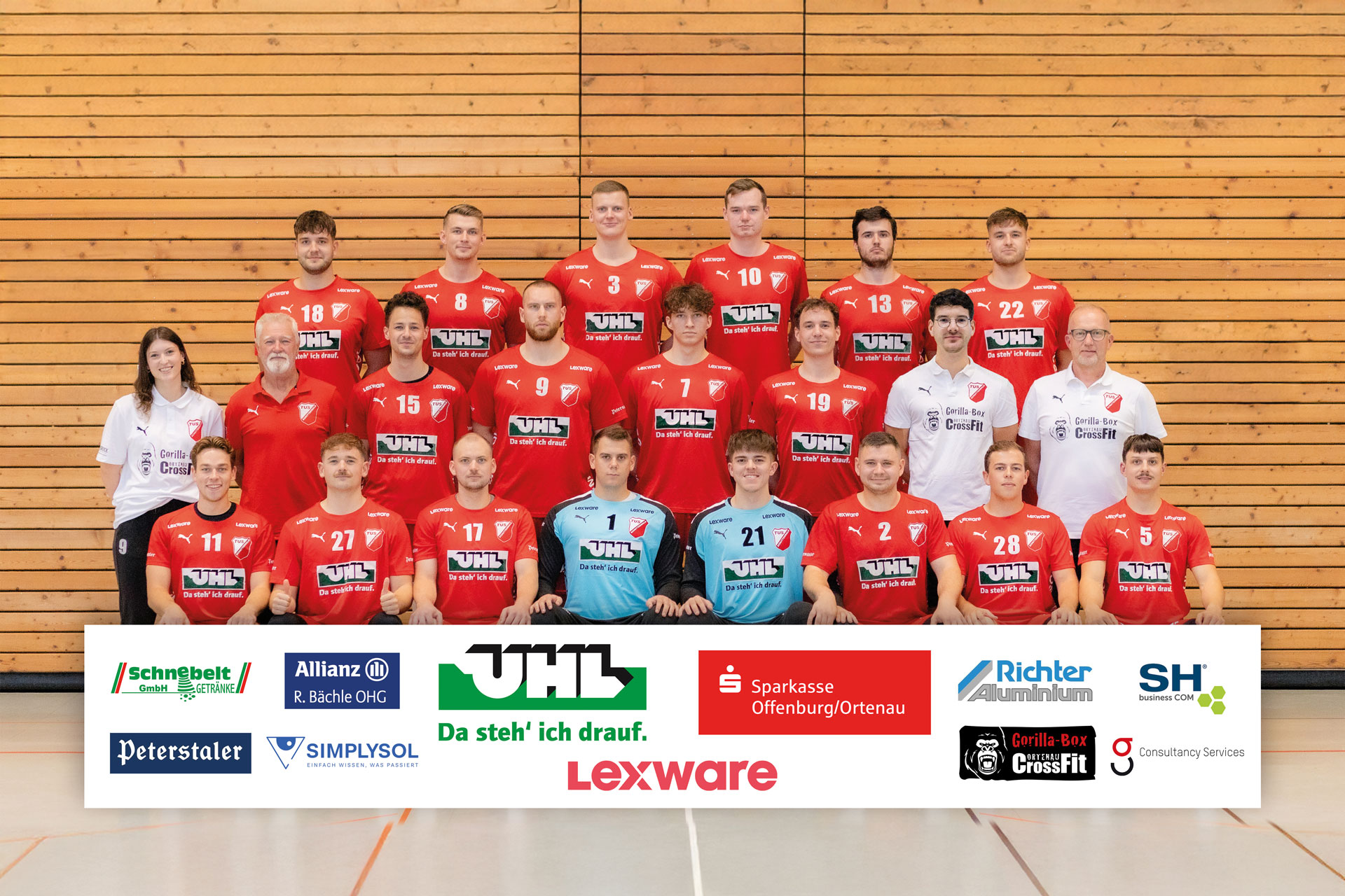 Mannschaftsbild Herren 1 TuS Schutterwald - die roten Teufel der Ortenau - Oberliga Baden-Württemberg Saison 2025/26